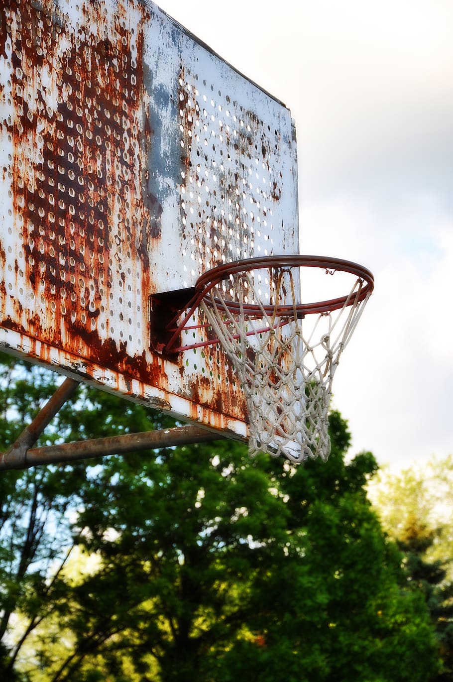 basketball, hoop, urban decay, net, decayed, urban, deteriorated, backboard, basket, basketball - sport
