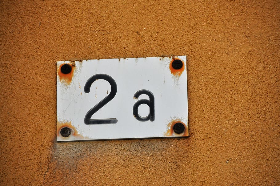 digit, house number, shield, 2, orange, old, caption, rust, nostalgia, two