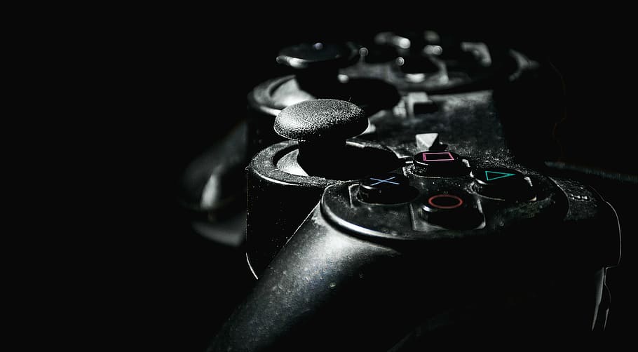 selective, focus photography, black, game controller, gamepad, remote control, video game, video, games, game