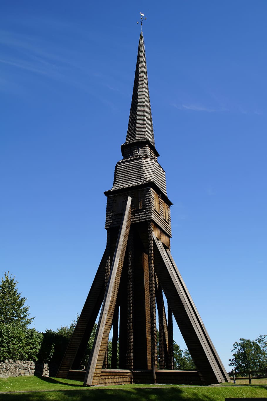 pelarne, campanario, iglesia de madera, antiguo, suecia, smaland, arquitectura, iglesia, cristianismo, fe