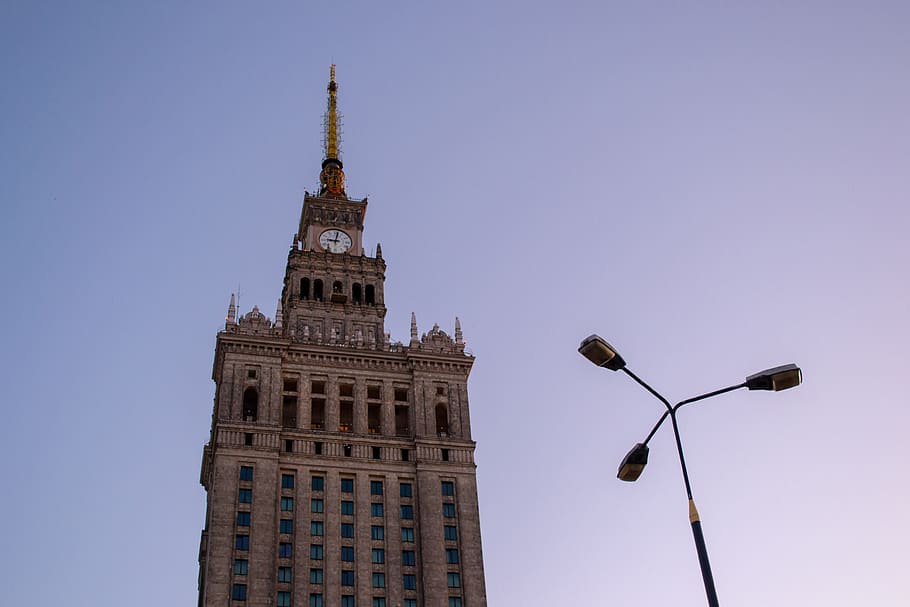 warsaw, poland, high rise building, house of culture, house of science and culture, building, historical, skyscraper, old, center