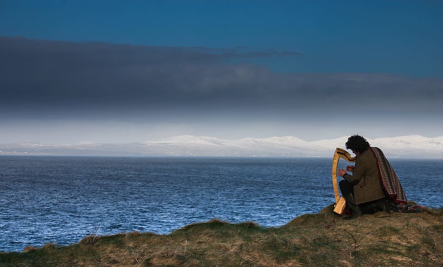 Donegal, Musik, Irlandia, laut, pantai, pasangan heteroseksual, cinta, dua orang, hanya orang dewasa, air