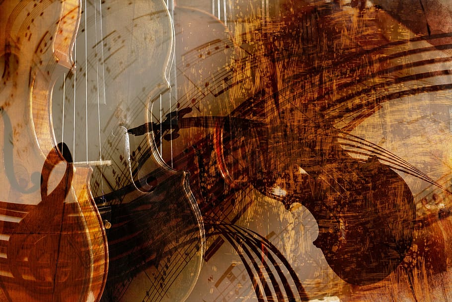 instrument, violin, music, background, indoors, one person, reflection, adult, digital composite, transparent
