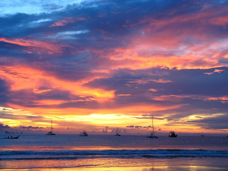 Sunset, Beach, Beira Mar, Eventide, sunset, beach, mar, holidays, by sunsets, quiet, clouds