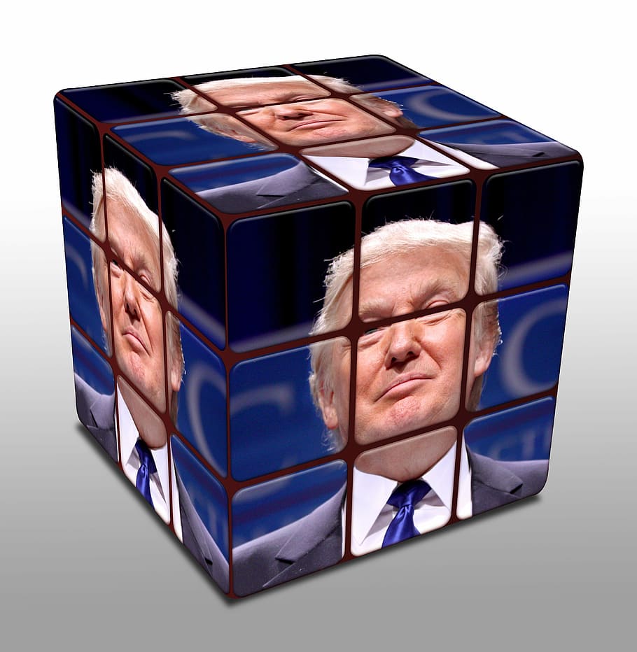 donald trump rubik cube, Donald Trump, Rubik Cube, cube, photos, president, public domain, puzzle, people, men