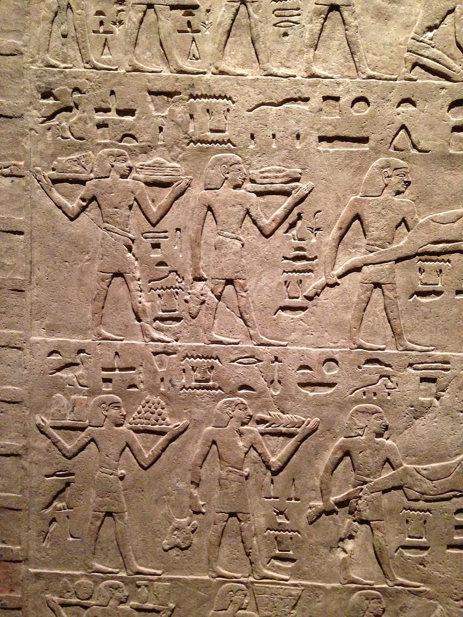 Escrituras de Egipto, primer plano, fotografía, jeroglíficos, Egipto, piedra, textura, museo, escultura, escritura
