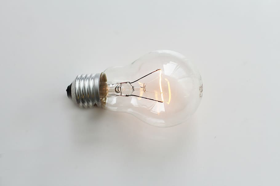 明確なハロゲン電球, クローズアップ, 白熱, 光, 電球, 明るい, 電気, ガラス, アイデア, エネルギー