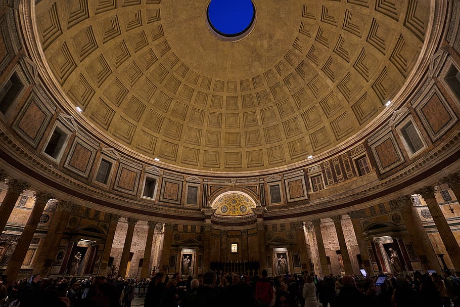 pantheon, rome, architecture, italy, building, monument, antiquity, tourism, dome, church