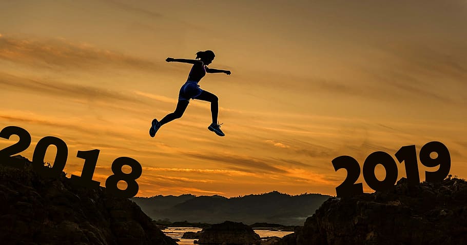 silhouette, woman, jumping, rock formation, golden, hour, design, 2019, 2018, to reach