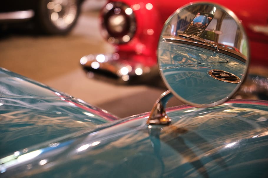 espelho, vintage, retrô, carros históricos, raro, clássico, automático, veículo, veterano, nostalgia