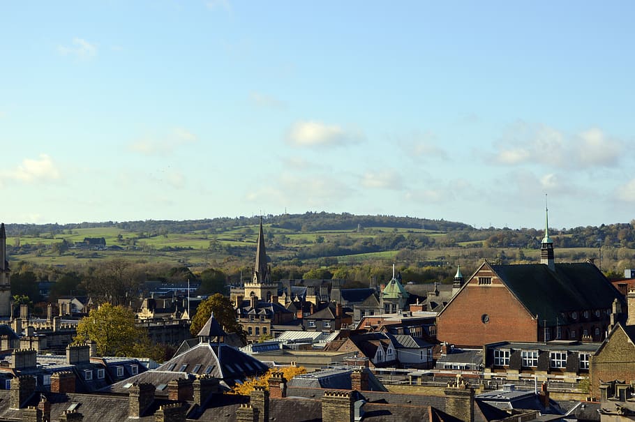 oxford, town, skyline, england, architecture, uk, city, old, british, building