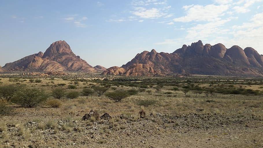 marrón, montaña, durante el día, spitzkoppe, namibia, namib, áfrica, desierto, paisaje, naturaleza