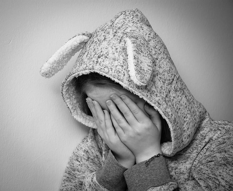 woman in hoodie, desperate, sad, depressed, cry, hopeless, loss, concern, teenager, despair