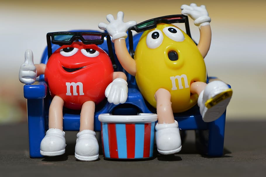 m m's, candy, funny, fun, 3-d glasses, toy, representation, animal representation, multi colored, plastic