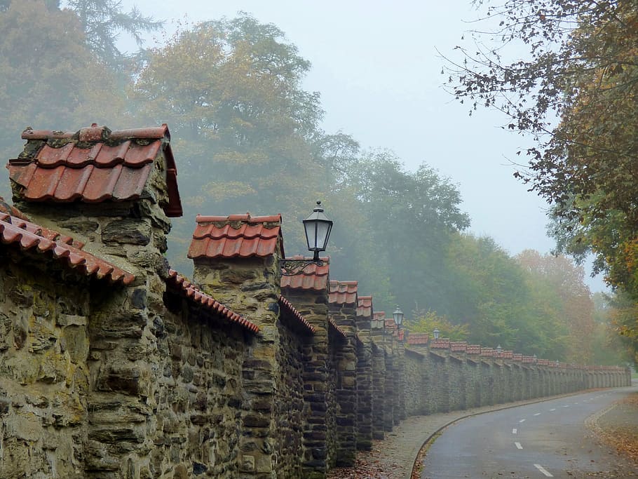 fog, abbey, clervaux, old wall, enchanted atmosphere, china - East Asia, asia, cultures, beijing, architecture