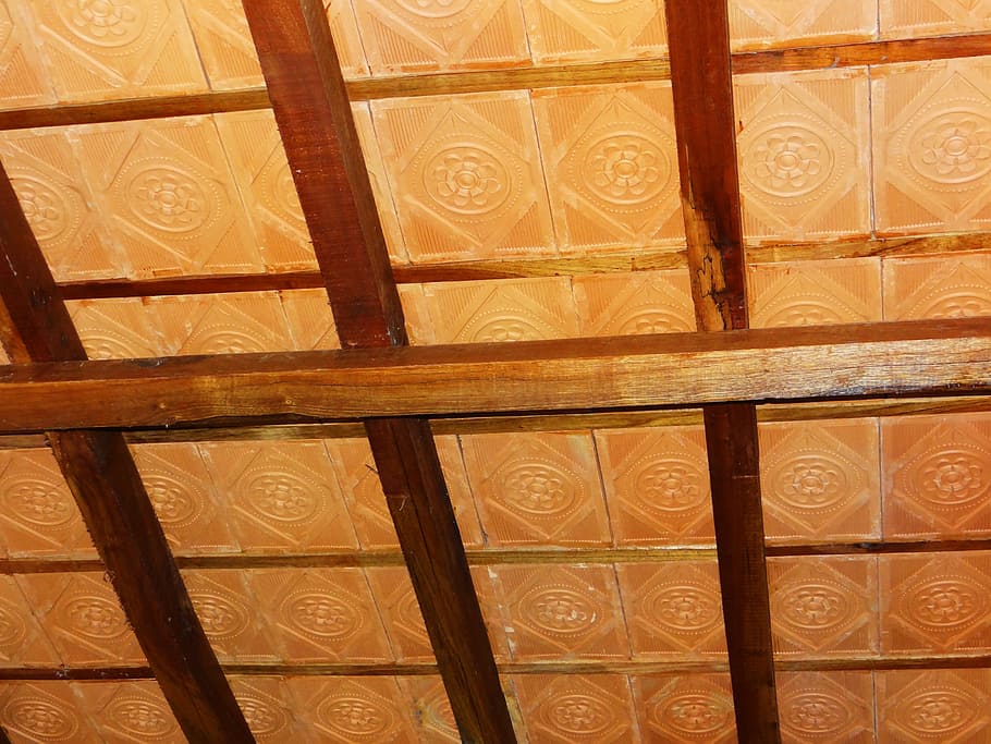 Terracotta Tiles Ceiling Pattern Wooden Rafter Hardwood India