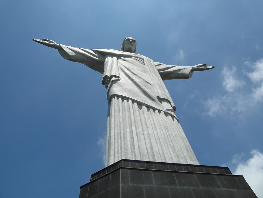 christ, redeemer statue, Rio De Janeiro, Cristo Redentor, Christo, statue, rio, brasil, landmark, sky