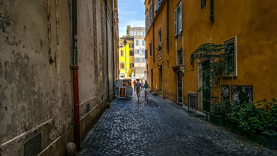 alley road, buildings, Rome, Italy, Roman, Piazza, Navona, rome, italy, piazza, navona, alley