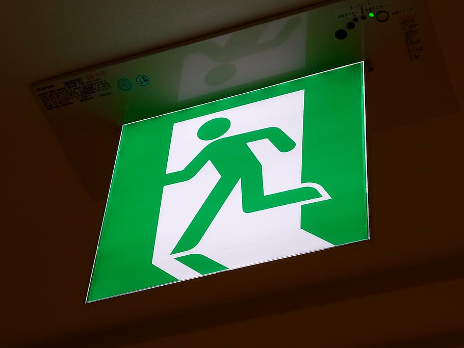 green, fire exit, led, signage, exit, sign, symbol, emergency, communication, green color