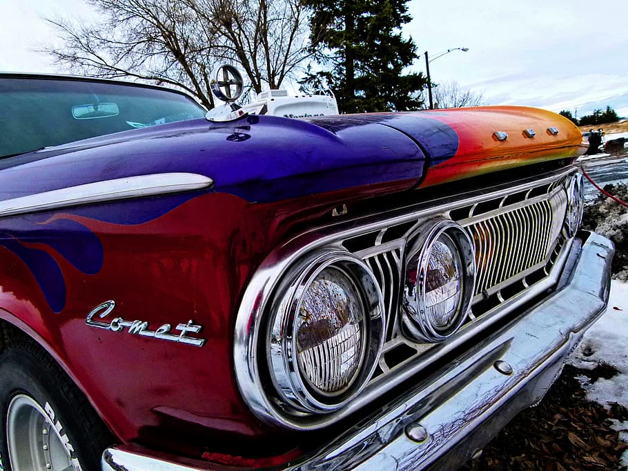Plymouth, Comet, Old, Car, Old Timer, plymouth comet, old, car, colorful, oldsmobile, vehicle