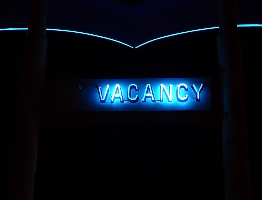 blue, vacancy neon light signage, Vacancy, Neon, Motel, Hotel, Travel, tourism, vacation, signage