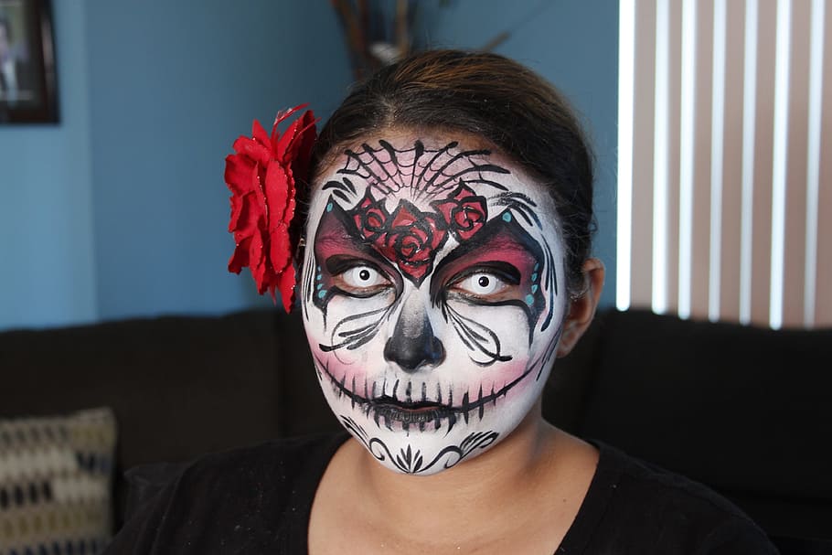 Sugar Skull, Skull, Face, Face Painting, Halloween, girl, make-up, spooky, portrait, looking at camera, headshot - Pxfuel