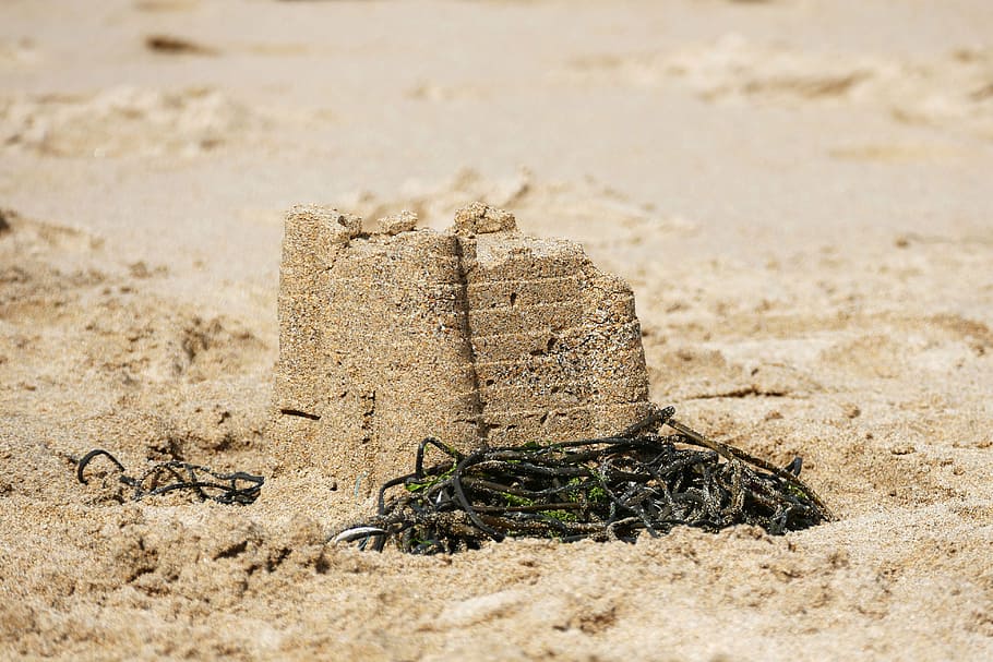 sand castle, beach, sand, castle, vacation, sea, summer, ocean, water, fun