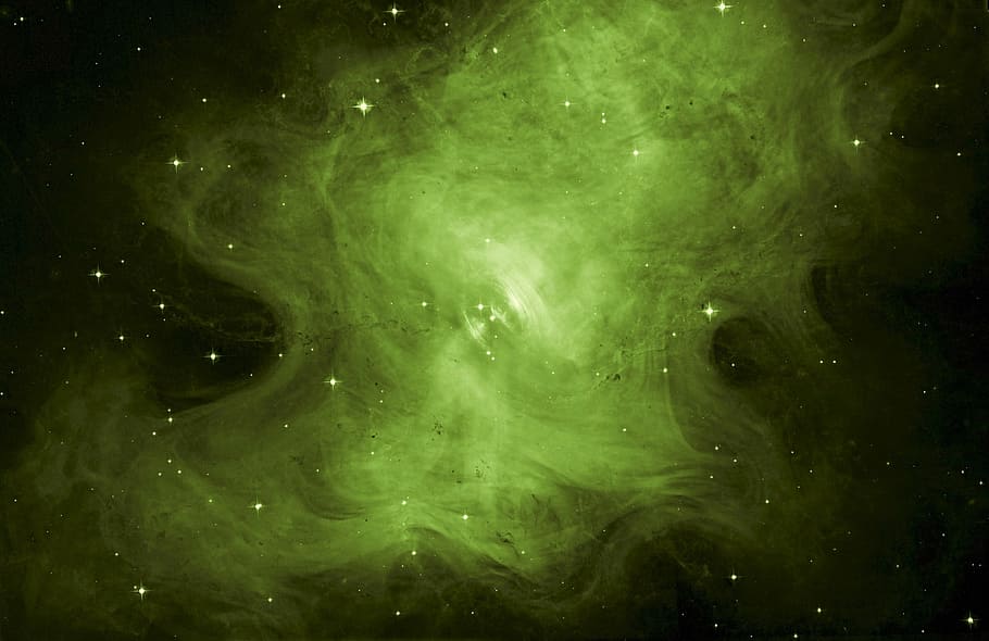photography, green, smoke, crab nebula, cosmos, space, m1, ngc 1952, taurus a, glow