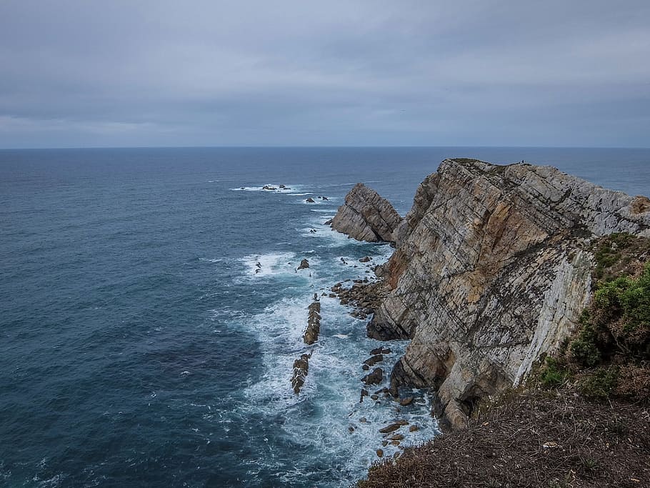 asturias, ocean, rocks, sea, spain, coast, nature, landscape, water, coastline