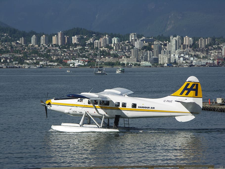 hidroavión, mar, avión, hidroaviones, Canadá, Vancouver, exterior del edificio, arquitectura, estructura construida, agua
