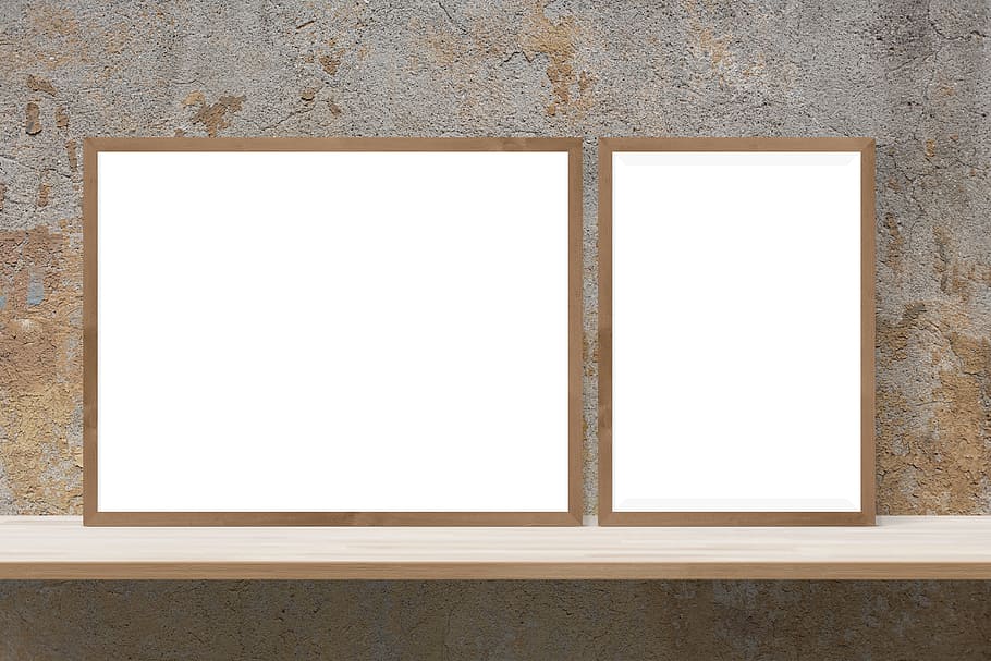 two, white, dry-erase boards, mockup, wall, poster, mock, frame, template, interior
