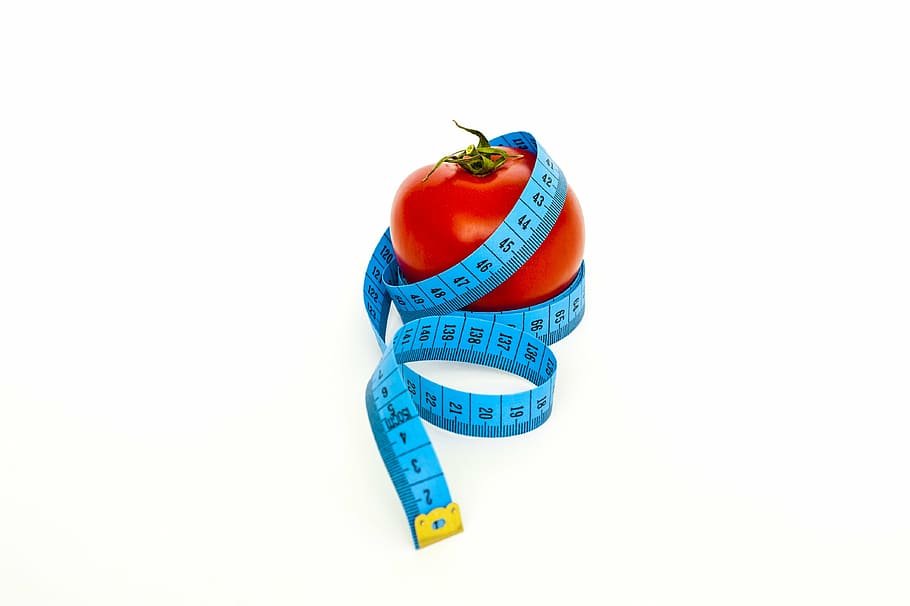 azul, rojo, tomate, cinta, dieta, pérdida, peso, salud, saludable, grasa