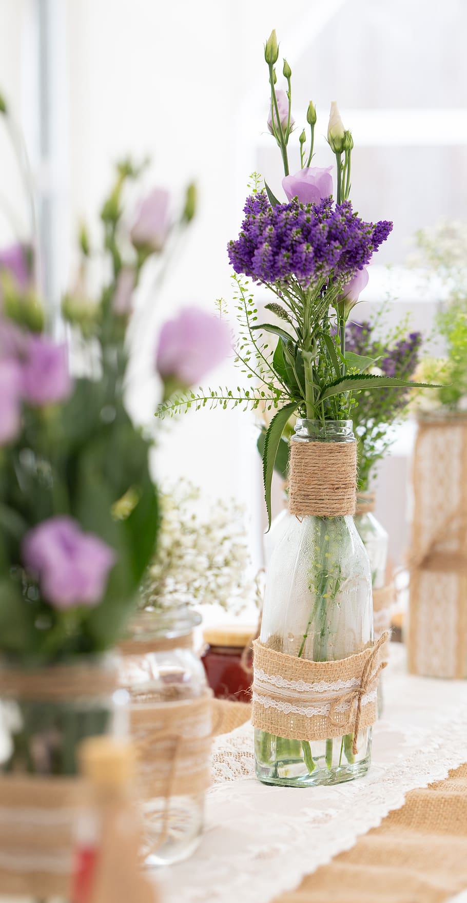 flower, deco, wedding, vase, decoration, wood, rose, love, romance, romantic