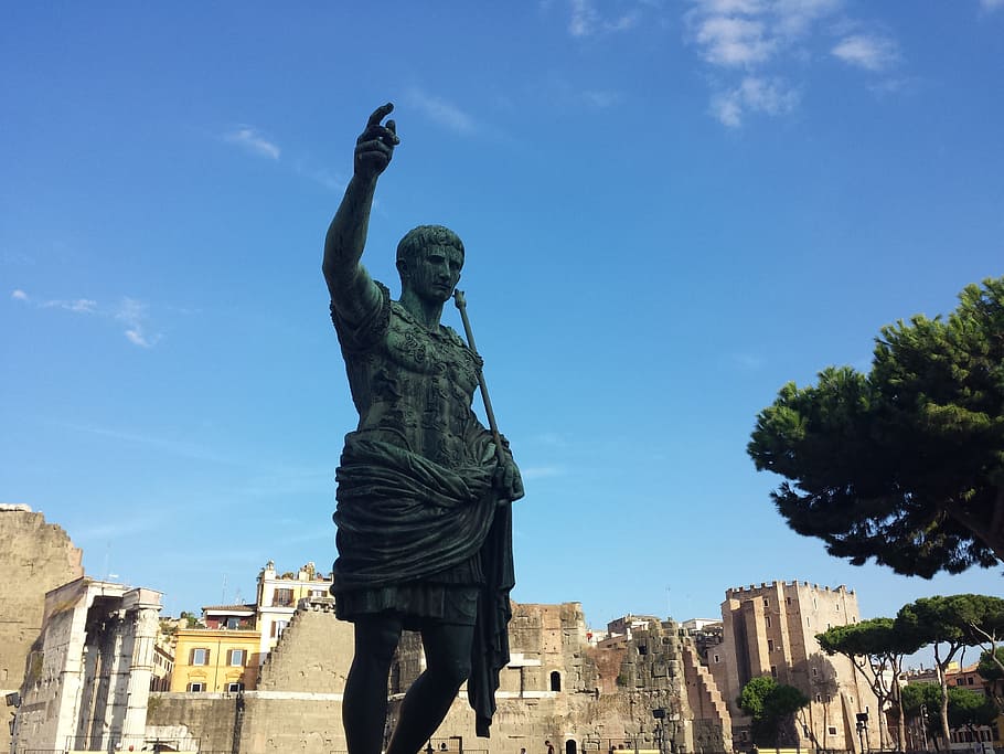 Statue, Emperor, Ancient Rome, rome, famous Place, architecture, monument, history, sky, architecture And Buildings