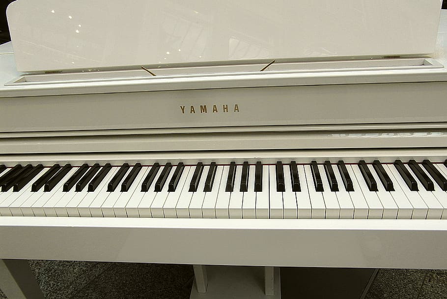 piano, keyboard instrument, keyboard, keys, white, instrument, yamaha, music, sound, play