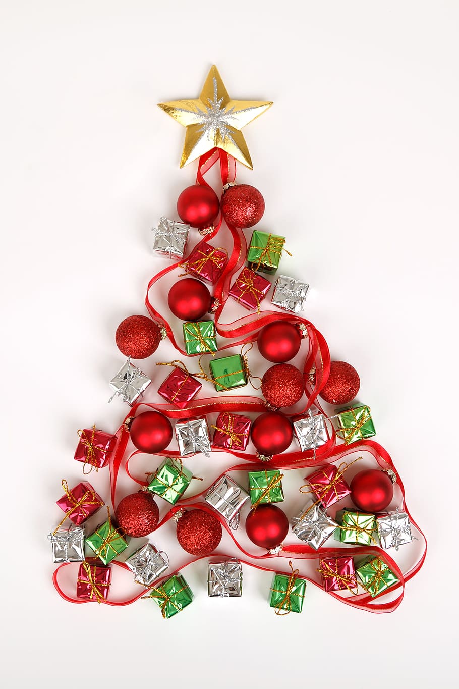 rojo, adornos navideños, miniatura, cajas de regalo, beige, estrella, rojo navidad, adornos, regalo, cajas