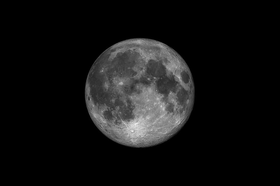 moon, full moon, the moon, dark, universe, darkness, view of the moon,  moonlight, astronomy, night | Pxfuel