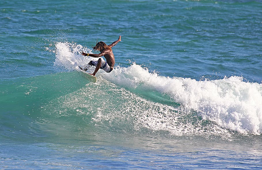 hombre surf, cuerpo, agua, tabla de surf, mar, adrenalina, desafío, dom, diversión, playa