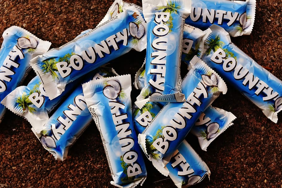 Bounty, Candy Bar, Chocolate, Coconut, sweetness, delicious, sweet, sugar, treat, delicacy
