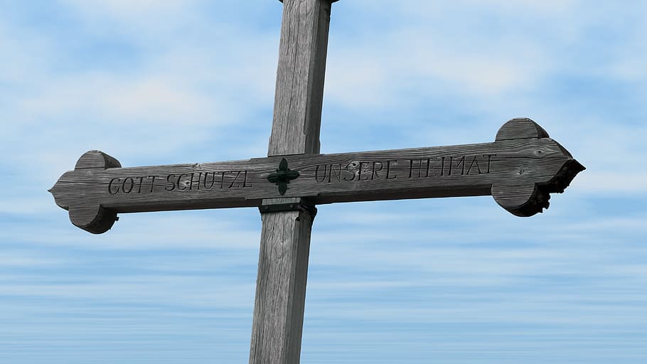 summit cross, inscription, jelenia góra, bavaria, hiking, mountain, sky, cloud - sky, nature, sign