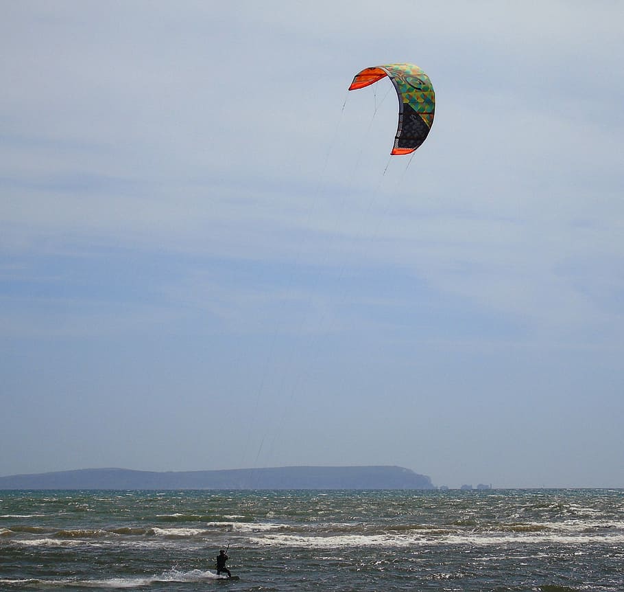 kite, surfer, surf, water, ocean, sport, boarding, board, wave, sea