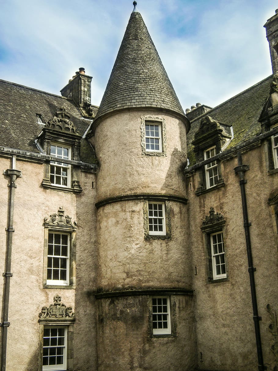 castillo de hormigón gris, escocia, esterlina, hogar, edificio, villa, gris, almenas, pared, piedra