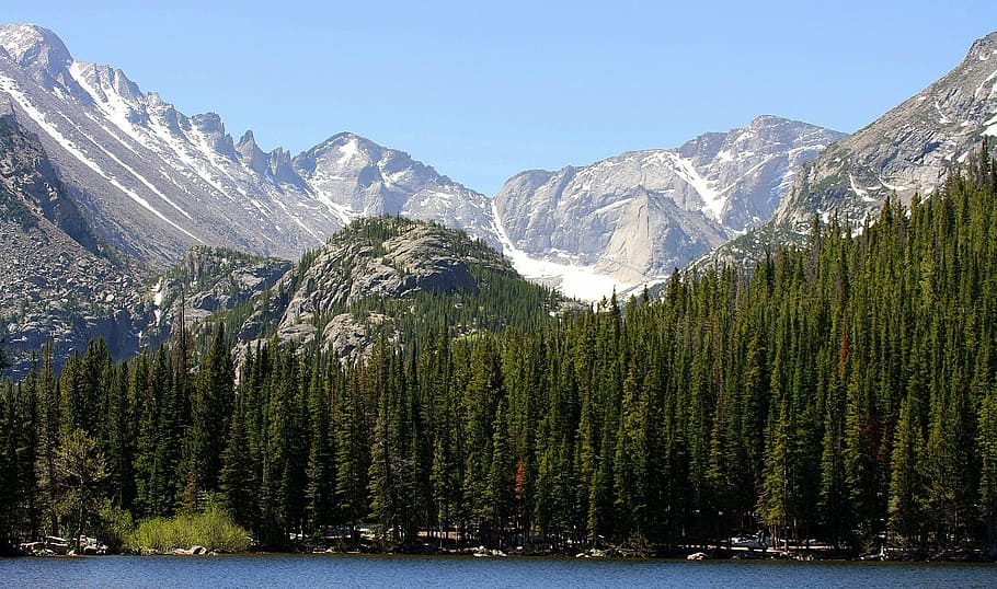 rocky mountains, usa, water, mountain summit, mountains, landscape, mountain landscape, united states, north america, america