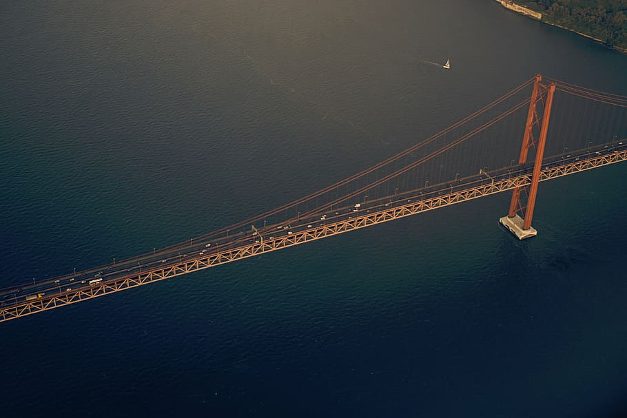 航空, 写真, ゴールデン, ゲートブリッジ, サンフランシスコ, 自然, 水, 建築, 構造, 橋