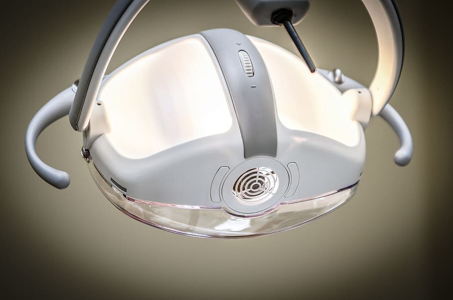 white, gray, cordless, electronic, device, dentist, equipment, replacement lamp, light, lighting