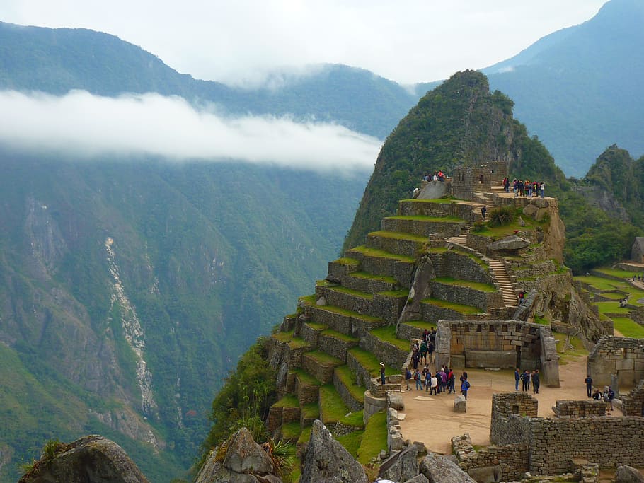 grande, parede, China, Grande Muralha da China, Machu Picchu, Machupicchu, ruínas, cidade em ruínas, Peru, Inca