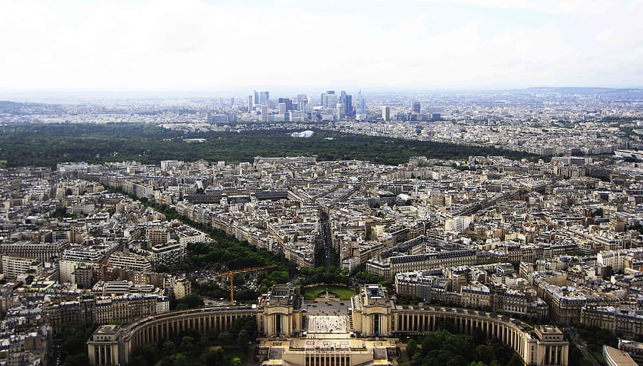 eiffel tower, paris, tourism, architecture, landmark, city, aerial, aerial view of eiffel tower, historic, sky