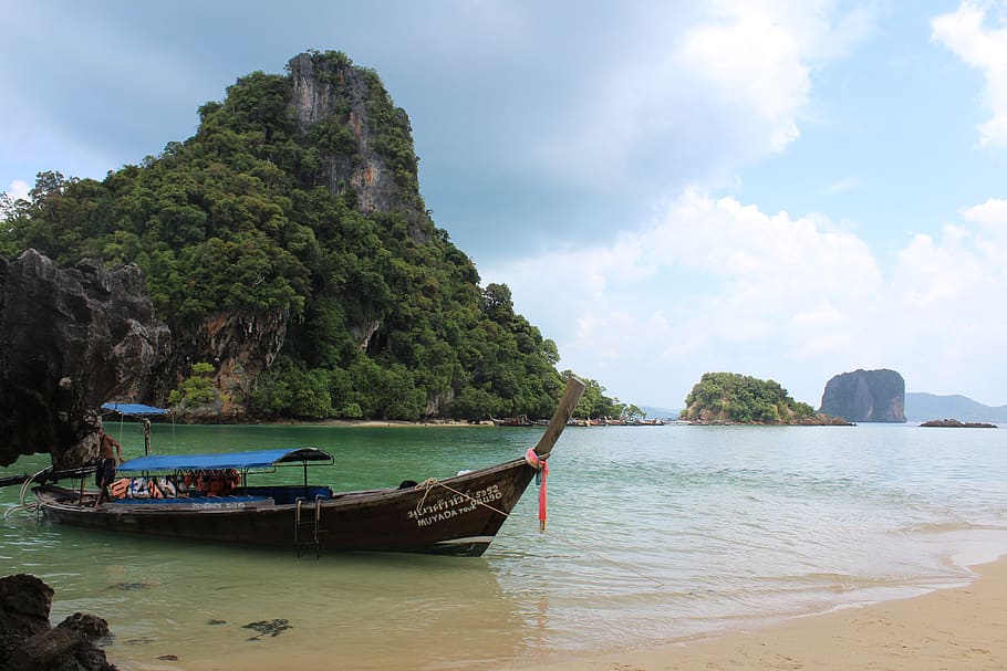 thailand, krabi, travel, nature, island, andaman, ocean, landscape, boat, blue