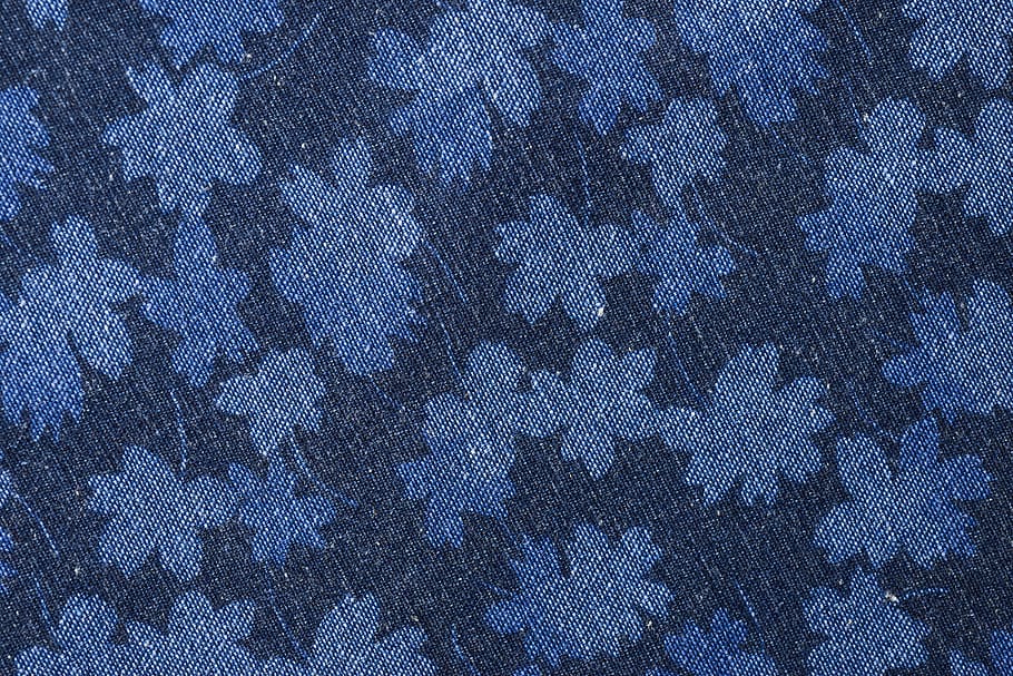 azul, floral, tecido, padrão, plano de fundo, tela, jeans, textura, pano, tecer