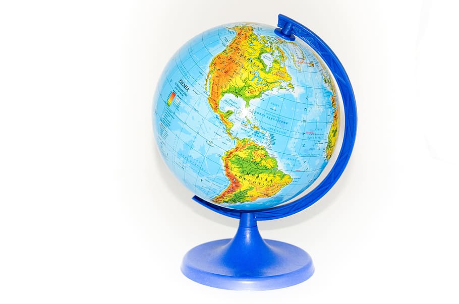 ilustrasi globe bola, Globus, Bumi, Dunia, Geografi, Sekolah, globe - Objek Buatan Manusia, planet - Ruang, bola, peta